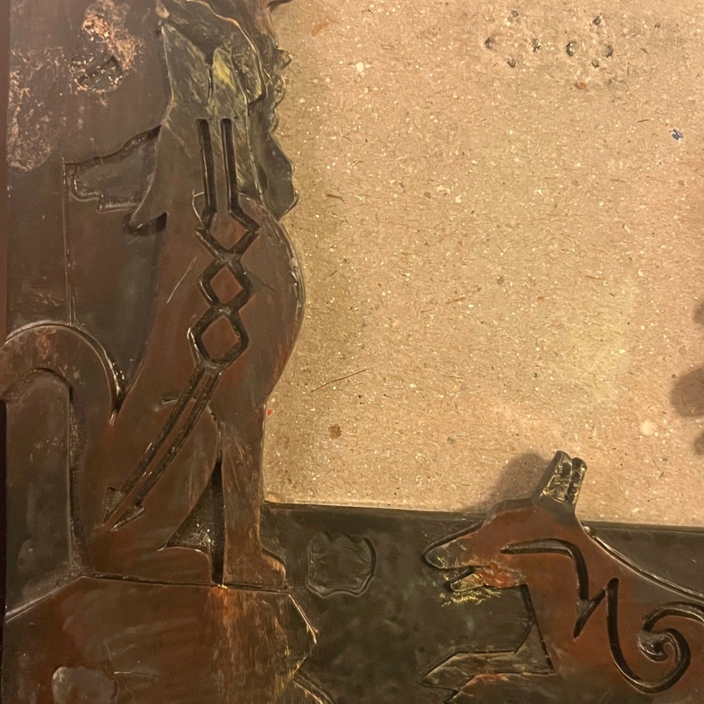 Rustic Copper Wolf Design Picture Frame - Picture 3 of 9